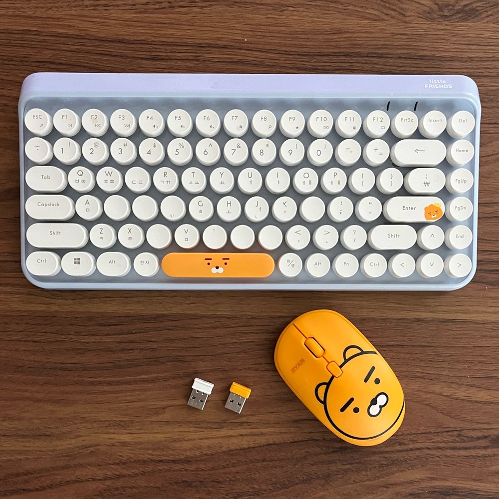 Cute Kawaii Ryan Wireless Keyboard and Mouse